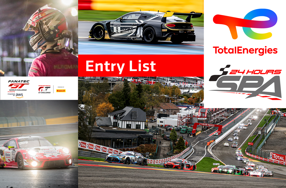 TotalEnergies 24 Hours of Spa reveals highcalibre 60car entry list